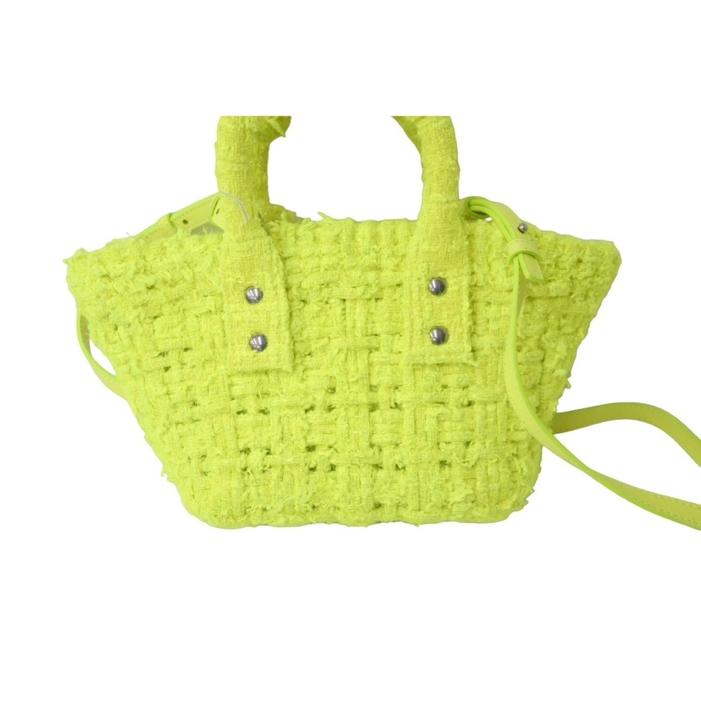 Balenciaga basket neon bag XXS yellow tweed Bistro